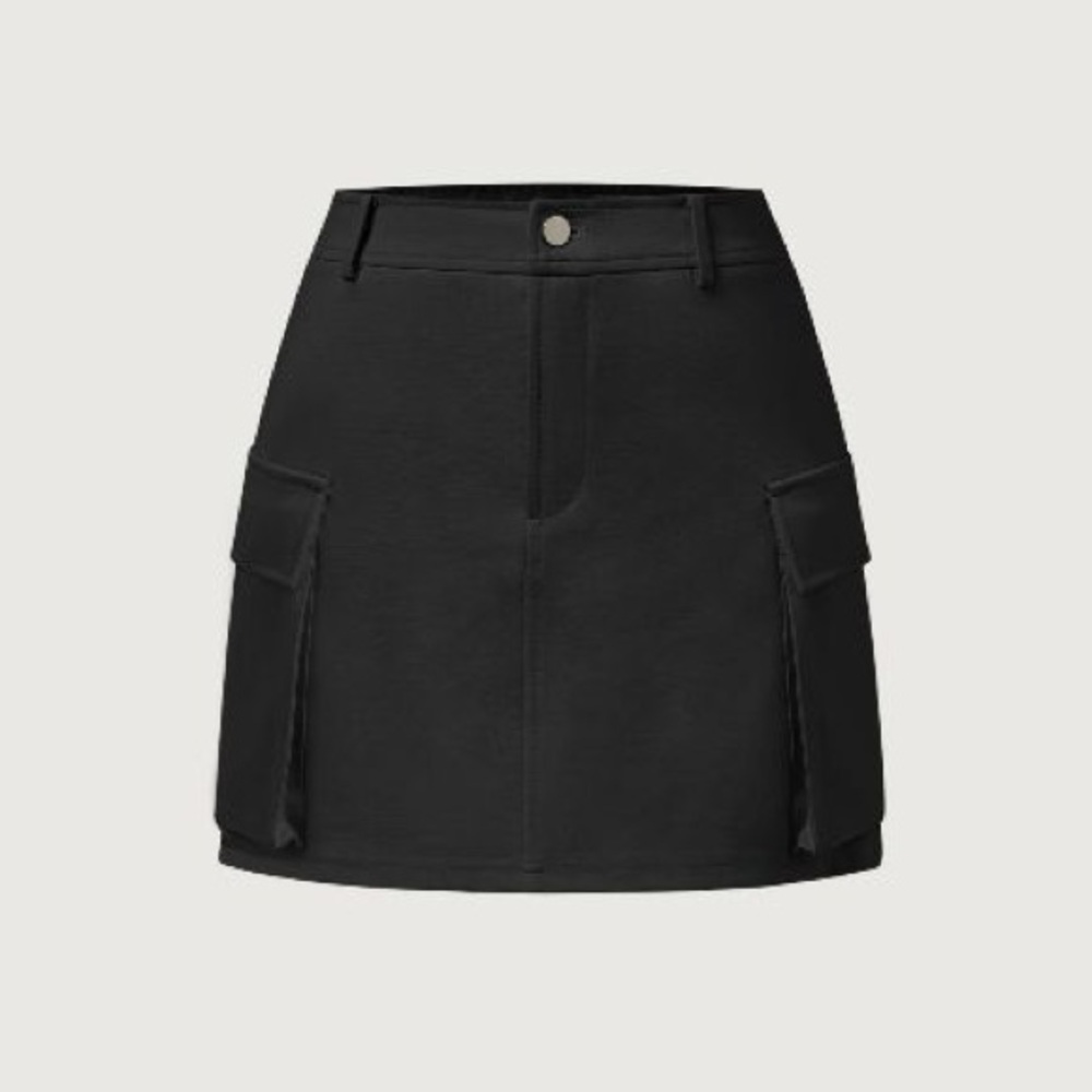 NWT OGL Move Thick Ponte Black Cargo Mini Skirt